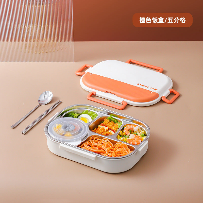 316 stainless steel water-filled thermal insulation lunch box, sealed grid fresh-keeping box, bento box for work, student microwave oven lunch box