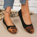 cross-border e-commerce plus size loafers for women, new spring collection, suede flat slip-ons, leopard print casual women's single shoes