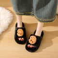 Korean style cartoon cute capybara fuzzy slippers women's autumn/winter new thick sole comfortable one-strap capybara cotton slippers