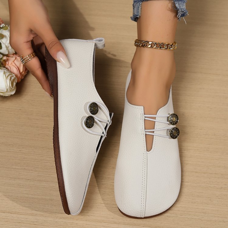 new export soft leather flat casual women's shoes - summer slip-on loafers, simple & stylish, plus size available