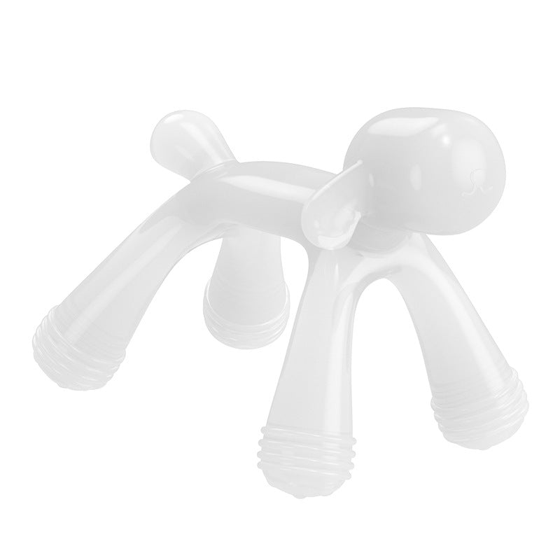 Baby teething glue, cartoon dog biting glue biting music boiled food grade silicone anti-eating hand baby grinding stick