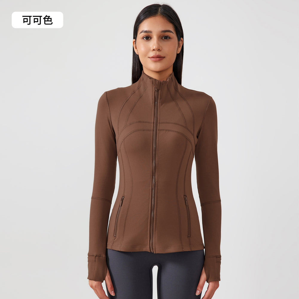 Fall and winternew arrival yoga sports outwear women's elastic running fitness yoga wear long sleevestopsjacketz18031