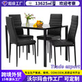 Export tempered glass dining table and chairs transparent complete set of dining table and chairs rectangular dining table dining tables