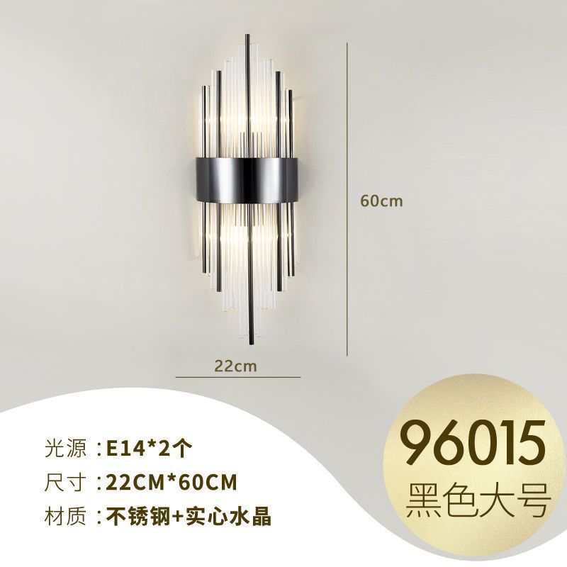 Accessible luxury style crystal wall lamp casual living room tv background wall bedroom bedside corridor aisle staircase wall lamp