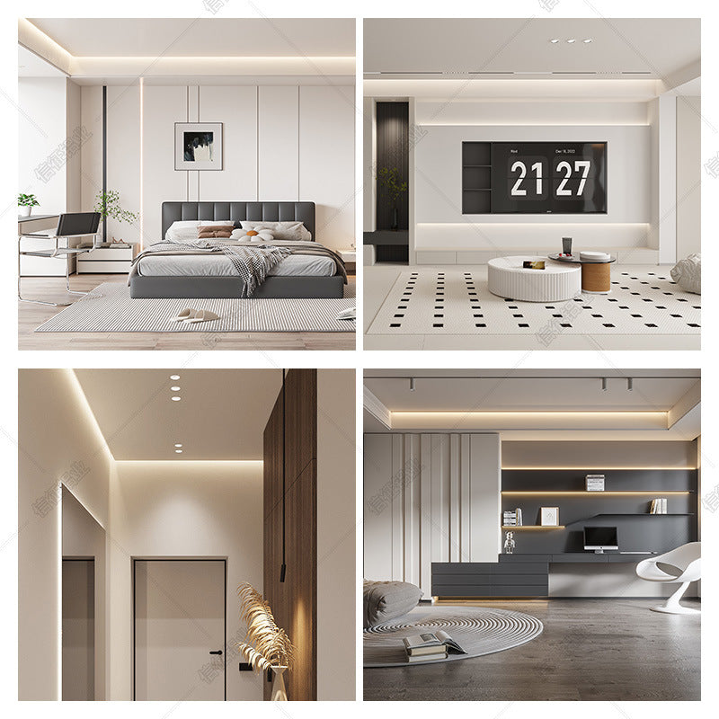 Wall washer lamp slot top corner line lamp plaster line reflective luminous return groove slotting ceiling-free suspension corner aluminum profile