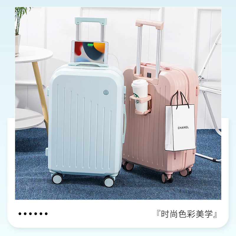 New multi-functional ins rechargeable suitcase universal wheel men's and women's password case boarding backpack chassis suitcase