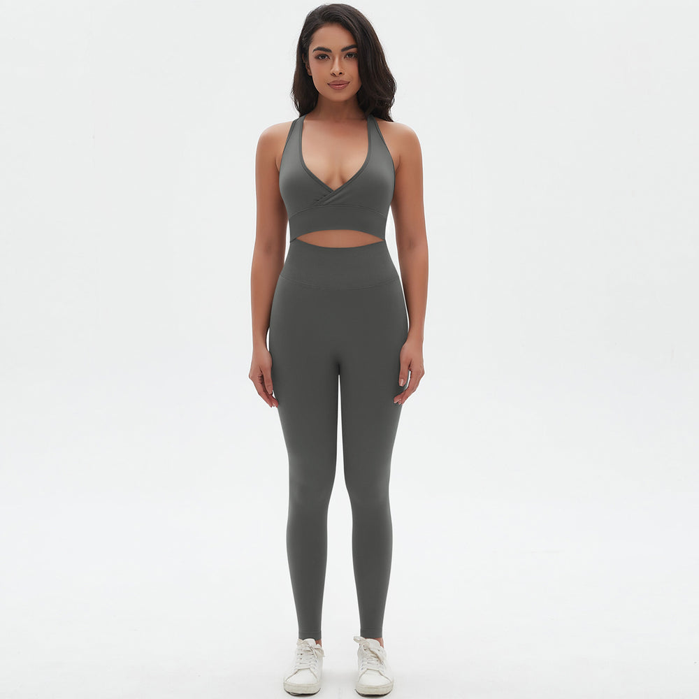 European and american seamless yoga outfit sexy backless sports bra set peach lift tight breathable running fitness set