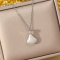 [copper inlaid with zirconium] temperament cat's eye design fan-shaped skirt titanium steel necklace for women, versatile and high-end clavicle chain