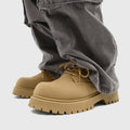 Derby shoes 2026new arrivalspringlow anklebootsmenretroworkwear shoesthick soleincreased breathable suede shoes