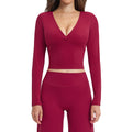 brushed tight yoga long sleeves high intensity fitness tops pilates running sports long sleeves tops4520