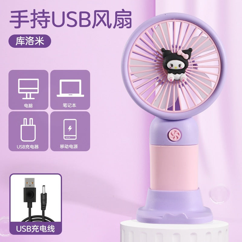 hot-selling handheld mini fan, featuring a cute floral cartoon design. usb powered, desktop mini portable fan, perfect for student gifts and wholesale