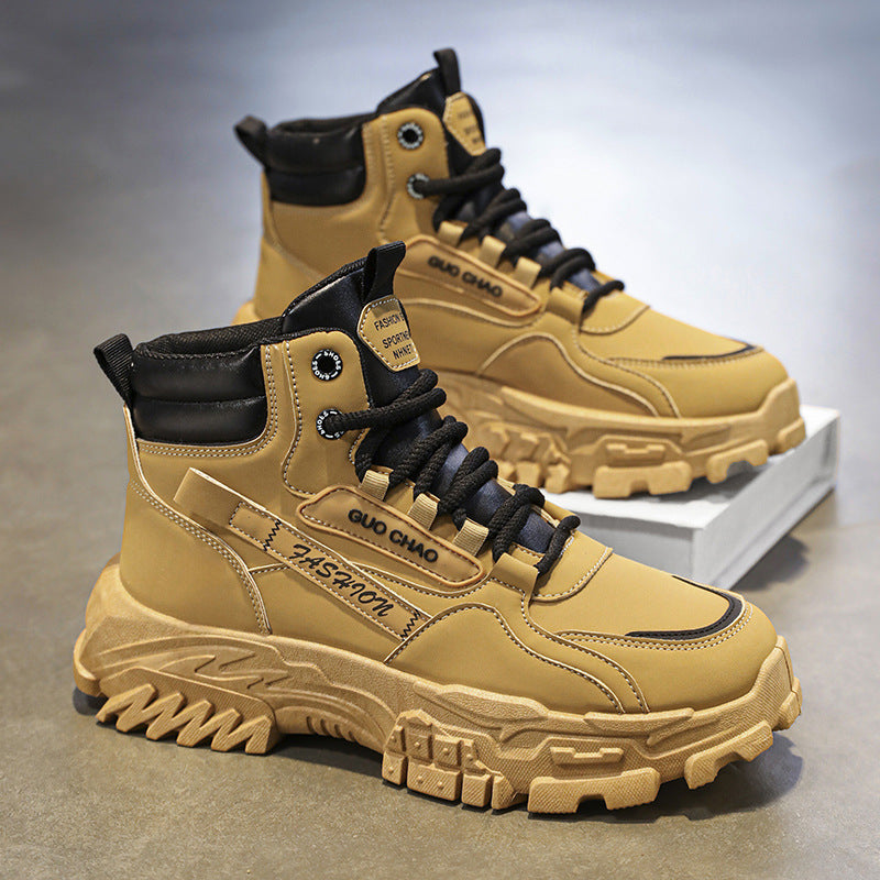 Men's autumn new arrivals: trendy and versatile men's martin boots, work boots, non-slip, wear-resistant, thick-soled desert boots