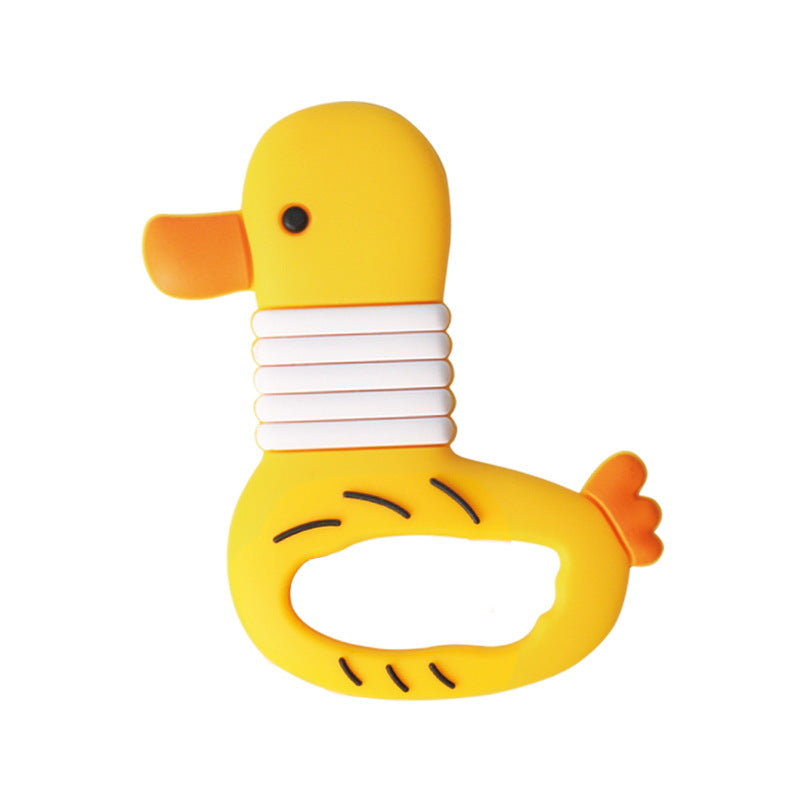 Baby toothpaste molar stick baby duckling silicone toy teething soothing biting glue anti-eating hand artifact can be boiled