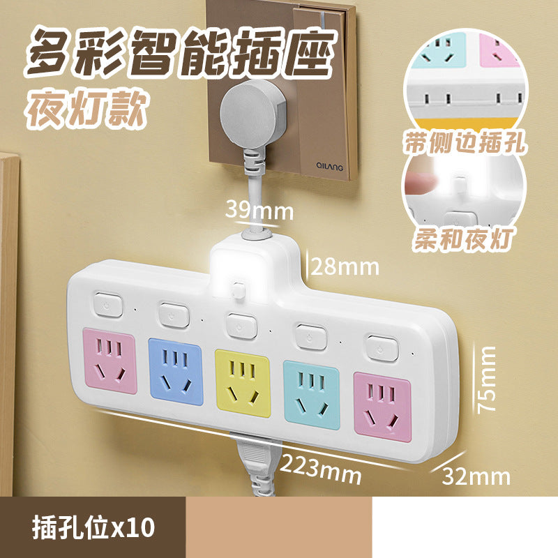 Colorful socket converter multi-function plug conversion for home with usb one to three multi-hole plug-in board