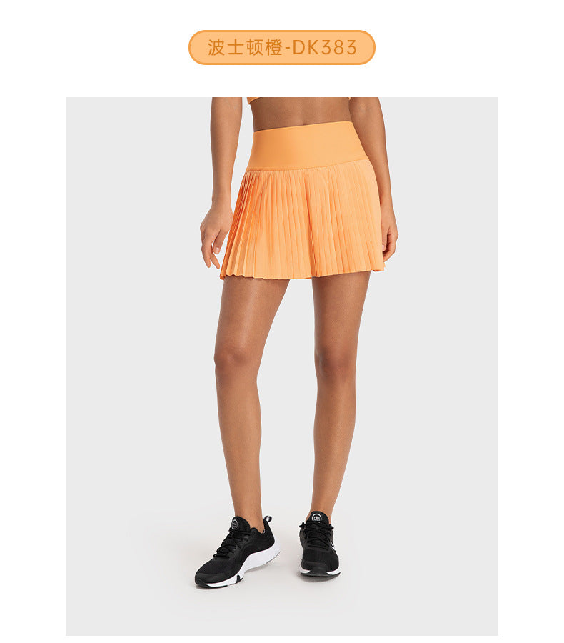 Spring/summer dopamine dressing: pleated tennis skirt & sexy cami yoga tank top workout set for women