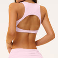 brushed yoga sports push-up bra backless high-elastic bubble wrap with chest pad and beautiful back fitness top 5529