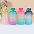 Jing le gym large capacity water bottle - outdoor sports big water cup - plastic portable handheld straw cup - premium style