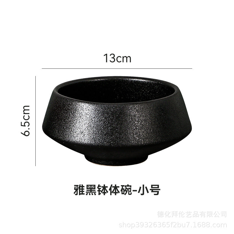 Japanese style creative tableware kiln-turned bowl, household salad bowl, dessert bowl, tall conical bowl for serving dishes