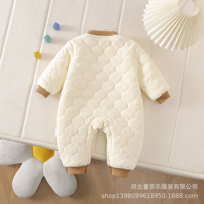 Autumn winter newborn baby one-piece clothes outwear rompers heattech baby boy and girl cartoon super cute clothes