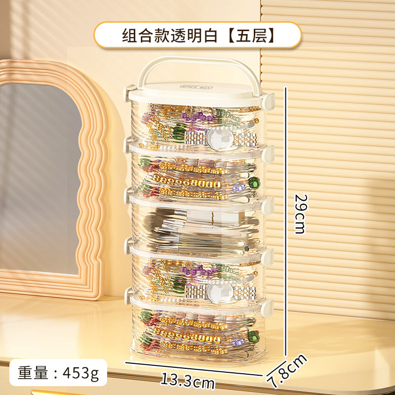 Customizable desktop storage box, multi-layer hair accessories, jewelry box, hair band, hair rope, hairpin, jewelry, transparent storage box.