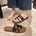 2026 new french retro flat-toe thong sandals korean style summer roman sandals beach vacation slippers