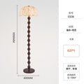 American retro style floor lamp walnut color fabric sofa lamp medieval log style solid wood atmosphere vertical lamp