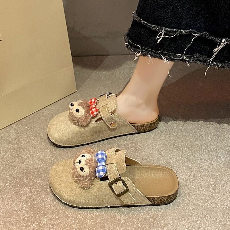 Cartoon cute birkenstock shoes for women new arrivalfashioncasualeasiest for matchsoft bottomnon-slipthick sole lazy half slippers for women outwear