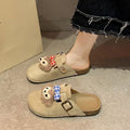 Cartoon cute birkenstock shoes for women new arrivalfashioncasualeasiest for matchsoft bottomnon-slipthick sole lazy half slippers for women outwear