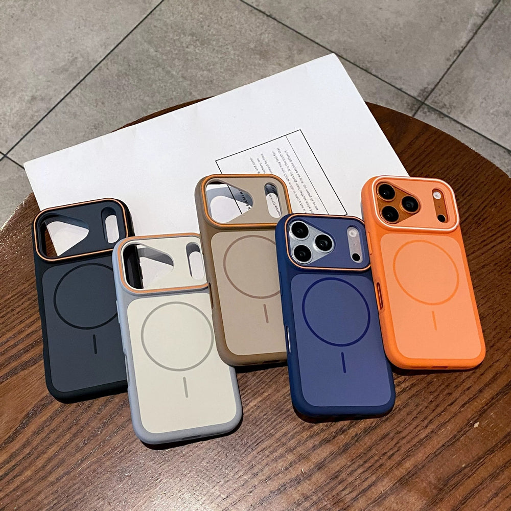 Suitable for iphone 17 phone case frosted eye-catching contrasting color apple 16 magnetic 15 apple 17pro phone case
