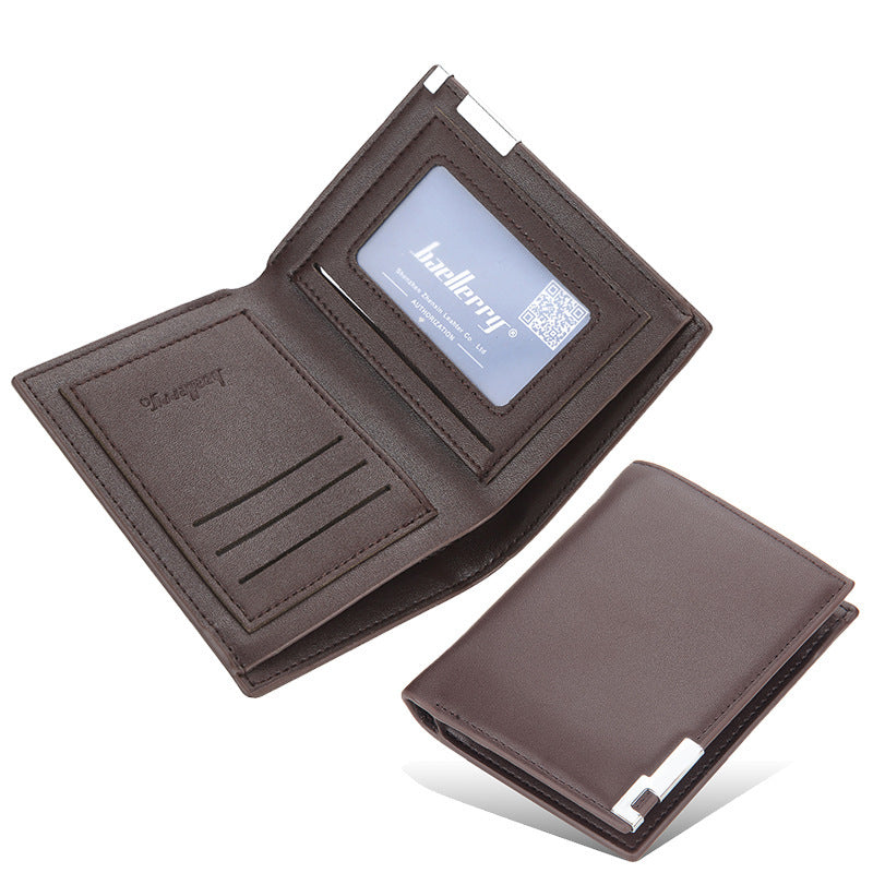 Baellerry Men's Wallet Short Wallet Thin Iron Edge Korean Edition Fashion Youth Horizontal Trend Card Bag Men