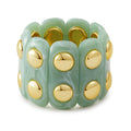Wholesale resin bracelets: trendy retro ins style, spliced elastic bangles, creative niche designs, colorful gradient jewelry