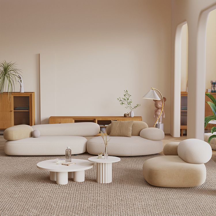 Accessible luxury seating area reception fabric sofa curved small apartment living room special shaped internet celebrity furniture designer style