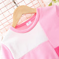 new girls' long-sleeve crewneck patchwork top and pants set