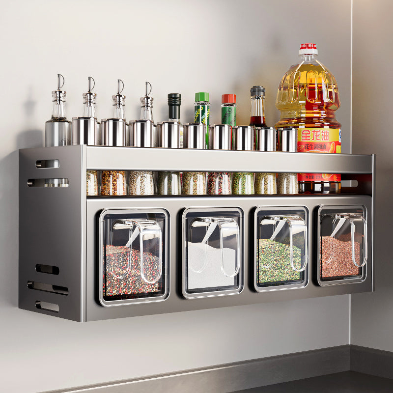 Kitchen seasoning rack No punching Wall hanging Multifunctional household condiment box Jar utensils Storage shelf