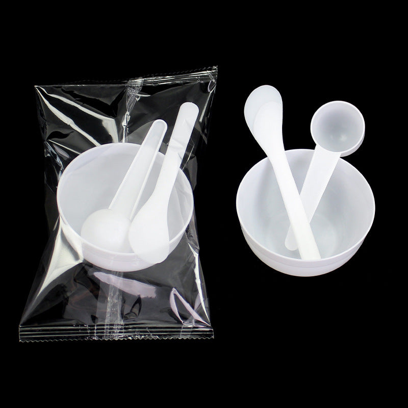 Beauty mask bowl individually packaged mask mixing tool three-piece set plastic bowl + stirring stick + 20ml measuring spoon