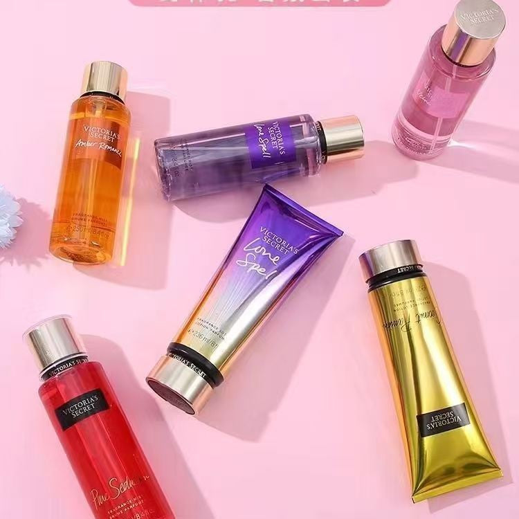 Victoria's secret long-lasting fragrance moisturizing body mist, fresh scent, 236ml + 250ml skincare set