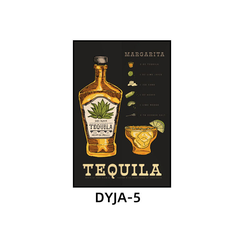 Bar background wall decorative painting American retro KTV box hanging painting industrial style nightclub foreign wine whiskey mural