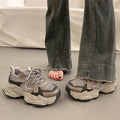 Black chunky platform sneakers for women, 2026 spring/summer new arrival, popular style, versatile casual sneakers for students, slimming and sporty