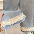 New spring girls' jeans: trendy and versatile outerwear for baby girls, stylish and chic casual pants for kids