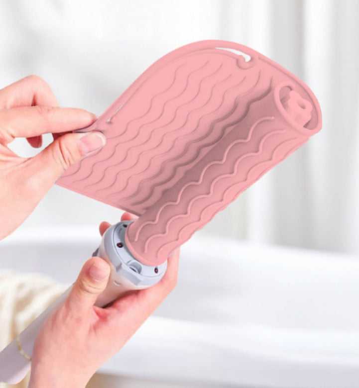 Curling iron, hair straightener, perm rod, silicone thermal insulation pad, electric curling rod, large curling perm, storage, non-slip silicone pad.