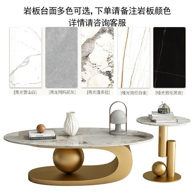 Accessible luxury italian coffee table cream style slate tea table for home living room popular table popular simple rental room coffee table