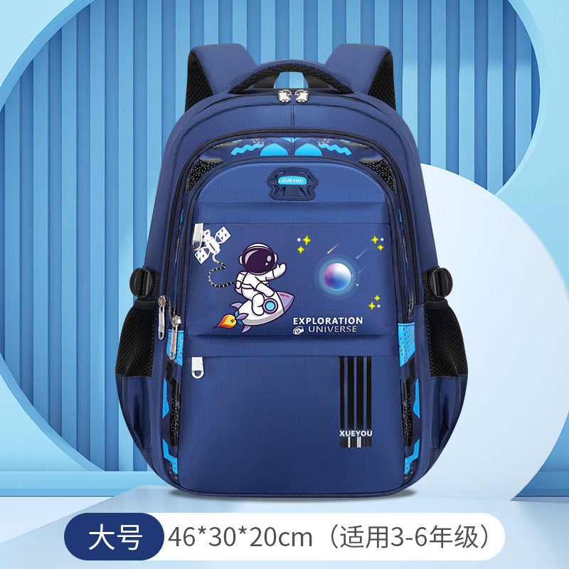 foreign trade schoolbag for primary school boys, first to sixth grade, large capacity, lightweight, spine-protecting and burden-reducing kids backpack