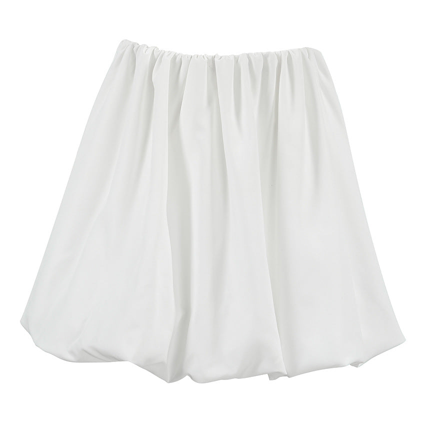 2024 summer fashion high waist fluffy balloon skirt women's European and American commuting A word small white skirt short skirt women's clothing