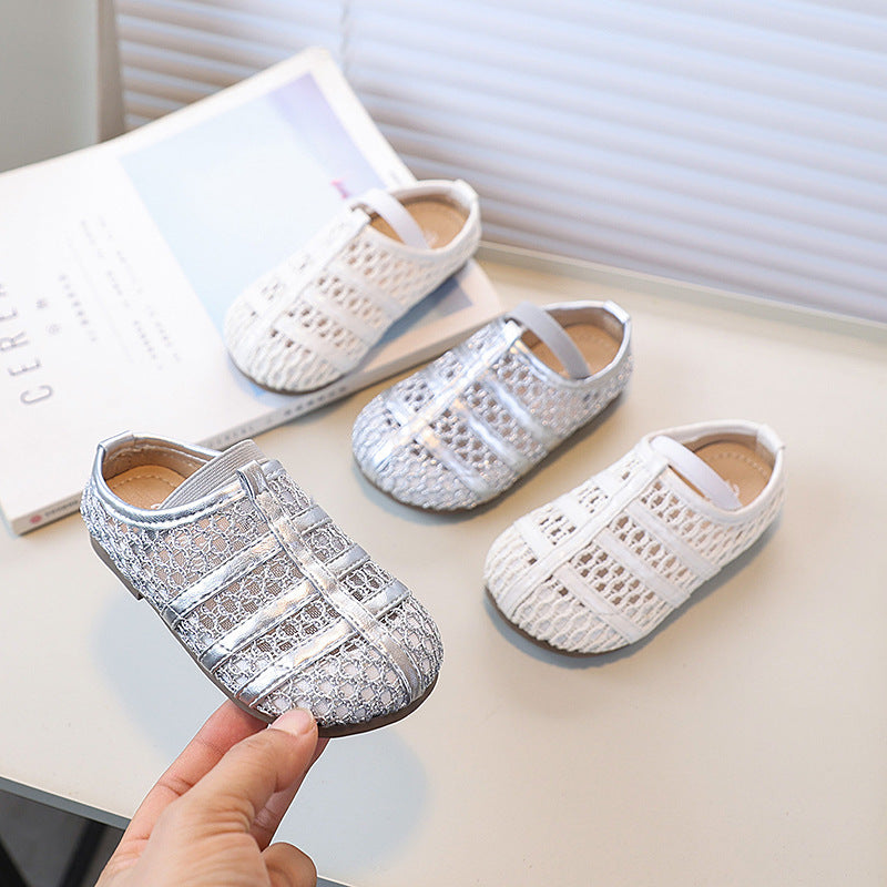 Spring new arrivals: baby first walker shoes, girls' unique woven leather slip-ons, kids' fashionable soft-soled sandals