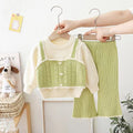 Girls' knit sweater set - new  collection: handmade flower pom-pom detail, includes pants