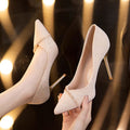 French chic high heels for women, spring/autumn 2024 collection: pointed-toe stilettos with rhinestone embellishments, premium fashion pumps