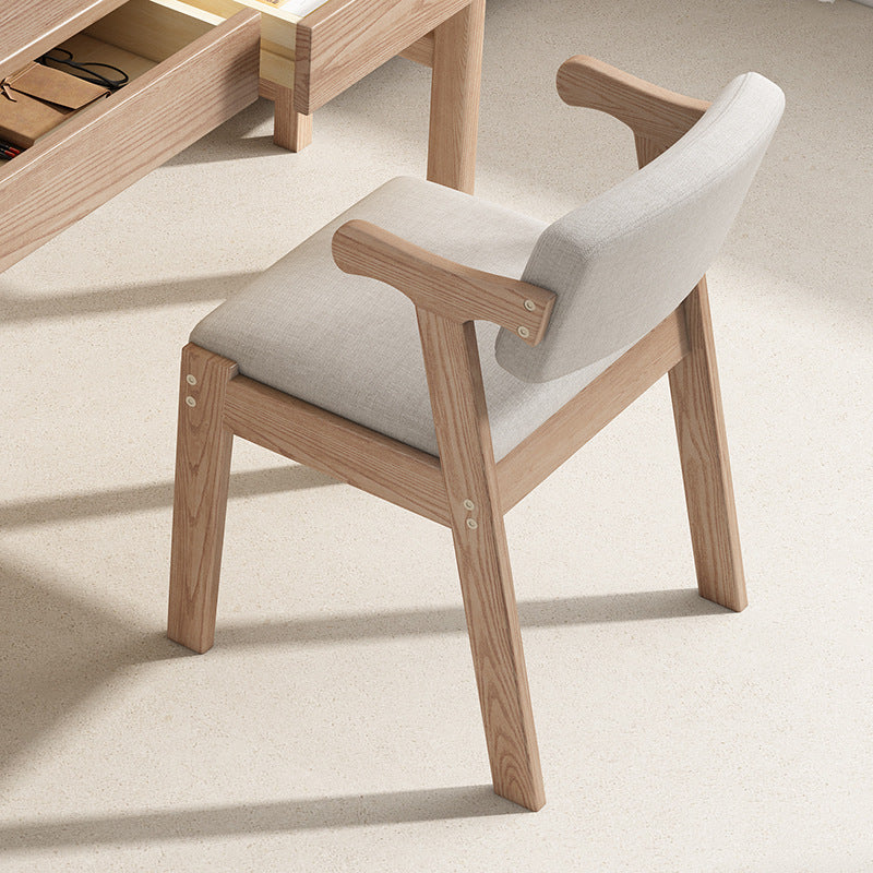 Solid wood dining chair for home desk chair oak study chair backrest stool modern casual restaurant ins style z-shaped chair