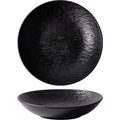 Deep dish japanese ceramic salad creative black for home soup plate ceramic tableware classy texture frosted dinner plate