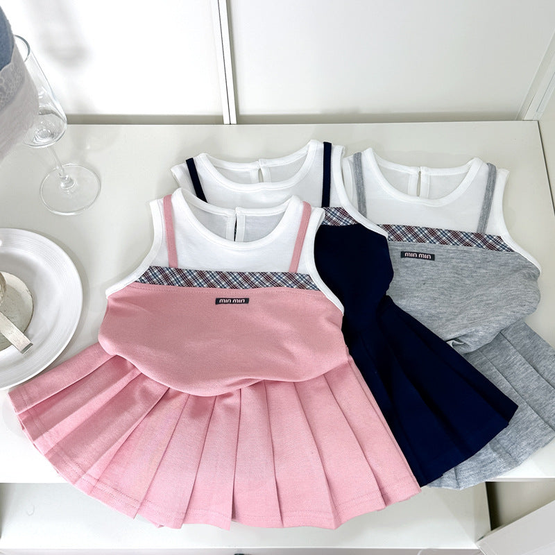 [summer clothing big sale free shipping] girls' fashionable children's suspender fake two-piece shorts summer  new style for children