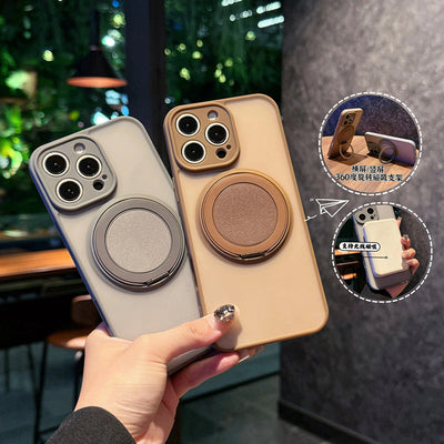 17 mobile phone case rotating stand 360 matte skin feel suitable for iphone 16 high-end pivot 11 apple 15pro
